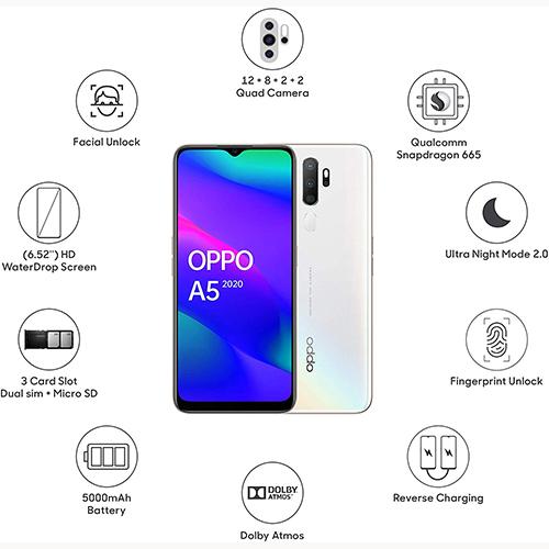 Buy Oppo A5 Online-3gb 64gb white