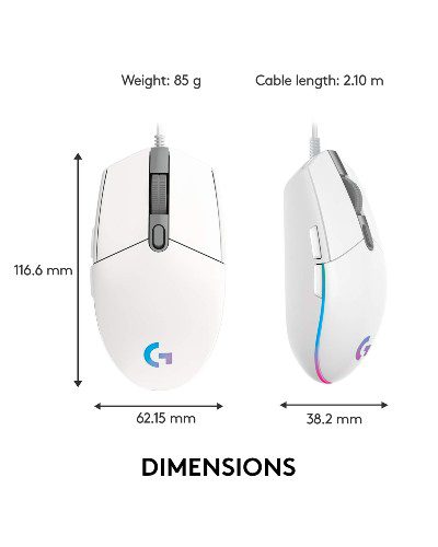 Logitech G102 White Color Gaming Mouse Price