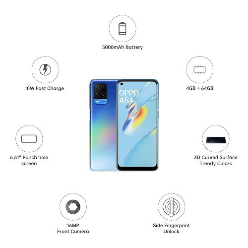 Oppo A54 4GB 64GB Mobile No Cost EMI Offer