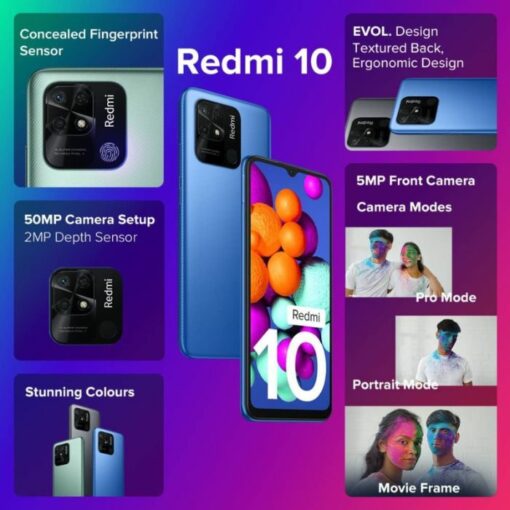 Redmi 10 4GB Memory 64GB Storage Pacific Blue Cardless EMI