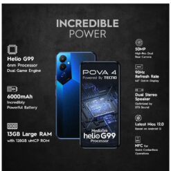 Tecno POVA 4 8GB 128GB Cryolite Blue IDFC Cardless EMI