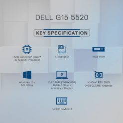 Dell G15 5520 Gaming Laptop Core i5-12500H at No Cost EMI