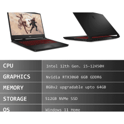 MSI Katana GF66 Intel i5-12450H Zestmoney Cardless EMI