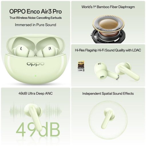 Oppo Enco Air3 Pro in Ear Earbuds Green Best Online Price