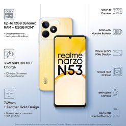 Realme Narzo N53 4GB 64GB Feather Gold on Bajaj EMI Card