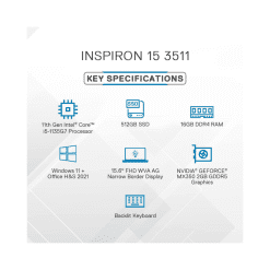 Dell New Inspiron 3511 Intel core i5-1135G7 HDFC Flexipay