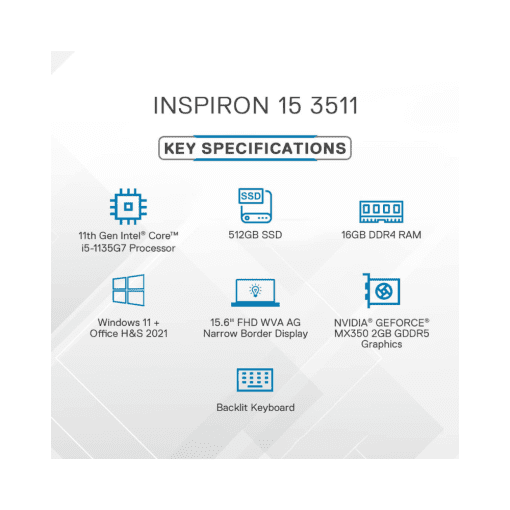 Dell New Inspiron 3511 Intel core i5-1135G7 HDFC Flexipay