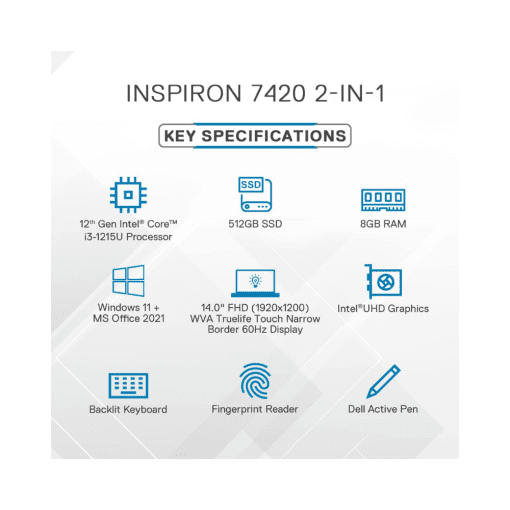 Dell Inspiron 7420 2 in1 Intel Core i3-1215U Price in India