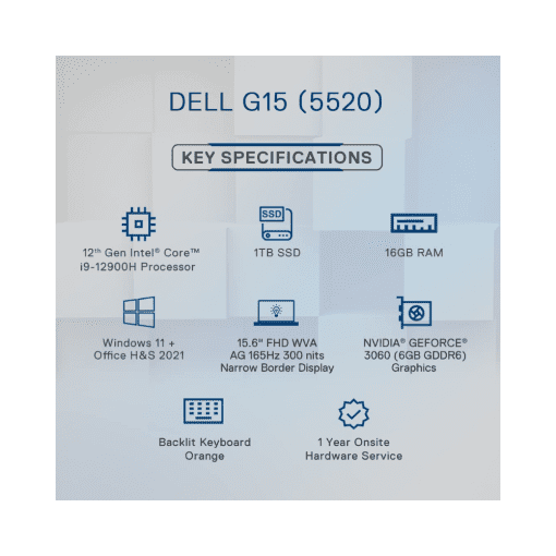 Dell G15-5520 Intel Core i9-12900H Federal Cardless EMI