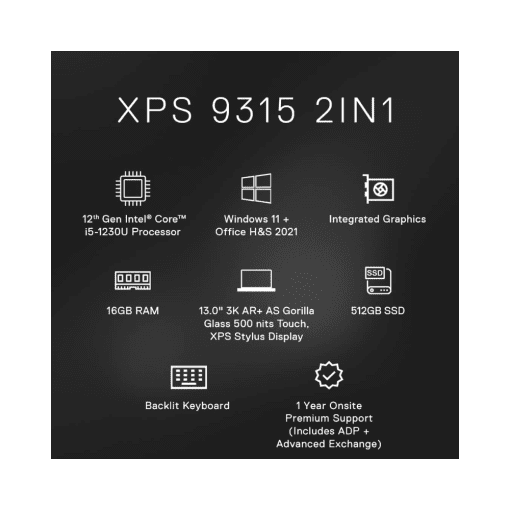 Dell XPS 13 9315 2-in-1 Intel® Core™ i5-1230U BoB Cardless EMI
