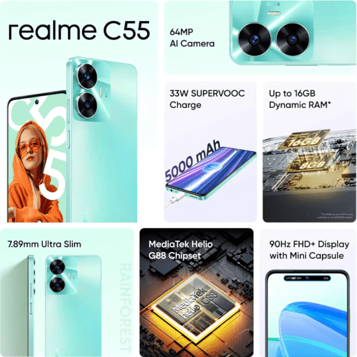 Realme C55 8GB Memory 128GB Storage Specifications