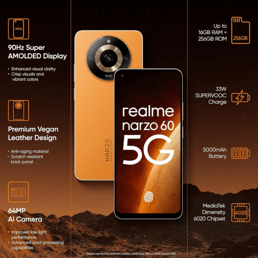 Realme Narzo 60 8GB Memory 128GB Storage ICICI Cardless EMI