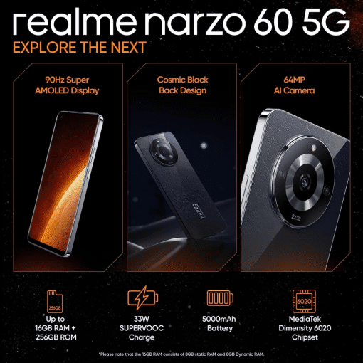 Realme Narzo 60 8GB Memory 128GB Storage – Kotak Flexipay