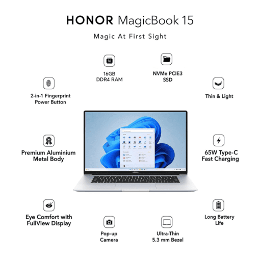 Honor MagicBook 15 AMD Ryzen 5 5500U – BoB Cardless EMI